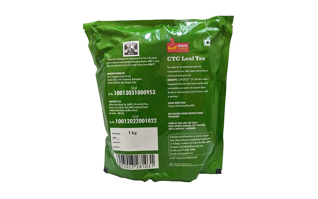More Choice Pure CTC Leaf Tea    Pack  1 kilogram